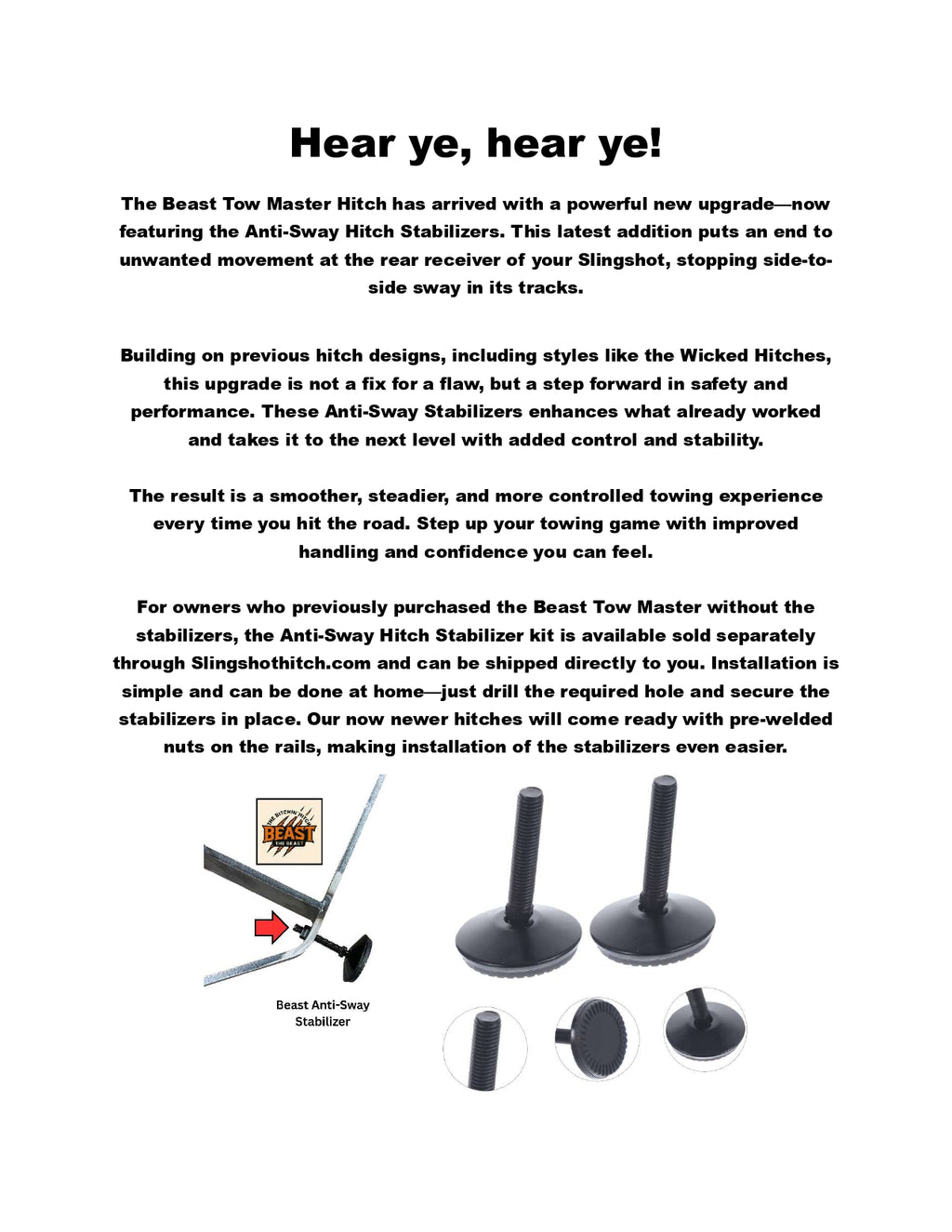 Polaris Slingshot Beast Tow-Master Hitch – USA Made, Fits 2015–2026- $70 OFF -OUR 7-YEAR ANNIVERSARY SALE USE DICOUNT CODE JULY 24 AT CHECKOUT