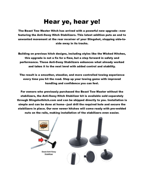 Beast Tow Master Anti-Sway Stabilizers – Sold in Pairs