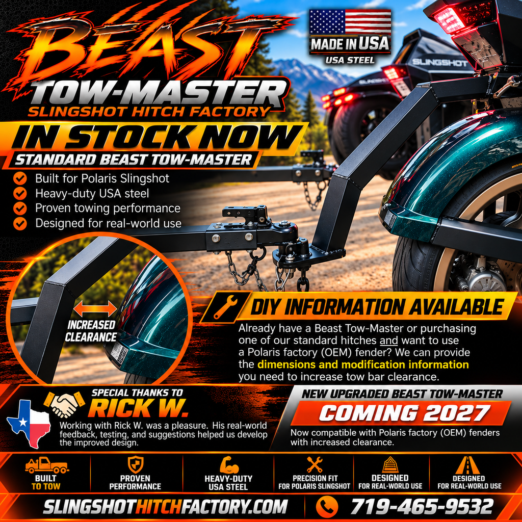 Enganche de remolque Beast Tow-Master para Polaris Slingshot – Hecho en EE. UU., compatible con modelos 2015–2026 - $70 de descuento - NUESTRA VENTA DE ANIVERSARIO DE 7 AÑOS USA EL CÓDIGO DE DESCUENTO JULY 24 AL PAGAR